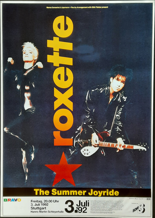 ROXETTE Original Concert Poster July 3, 1992 Stuttgart Germany