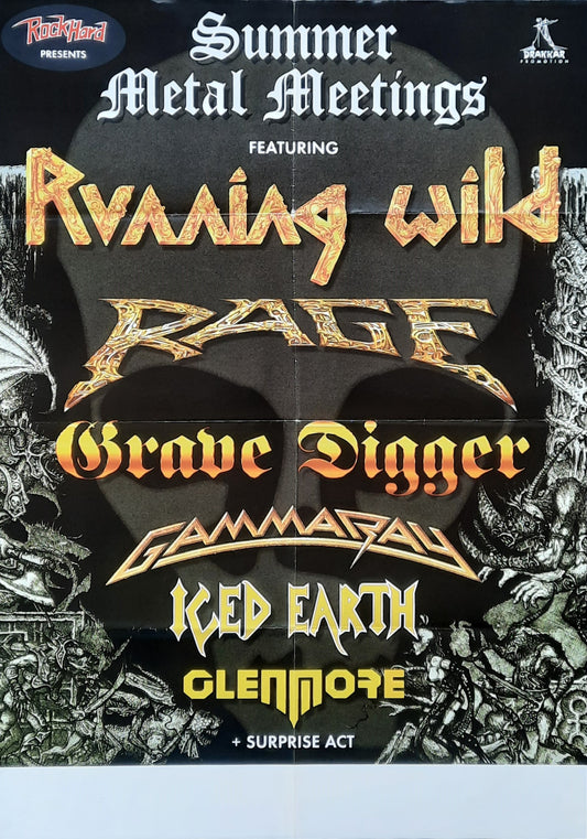 RUNNING WILD - RAGE Original Concert Poster June 17, 1995 Tuebingen Germany 1