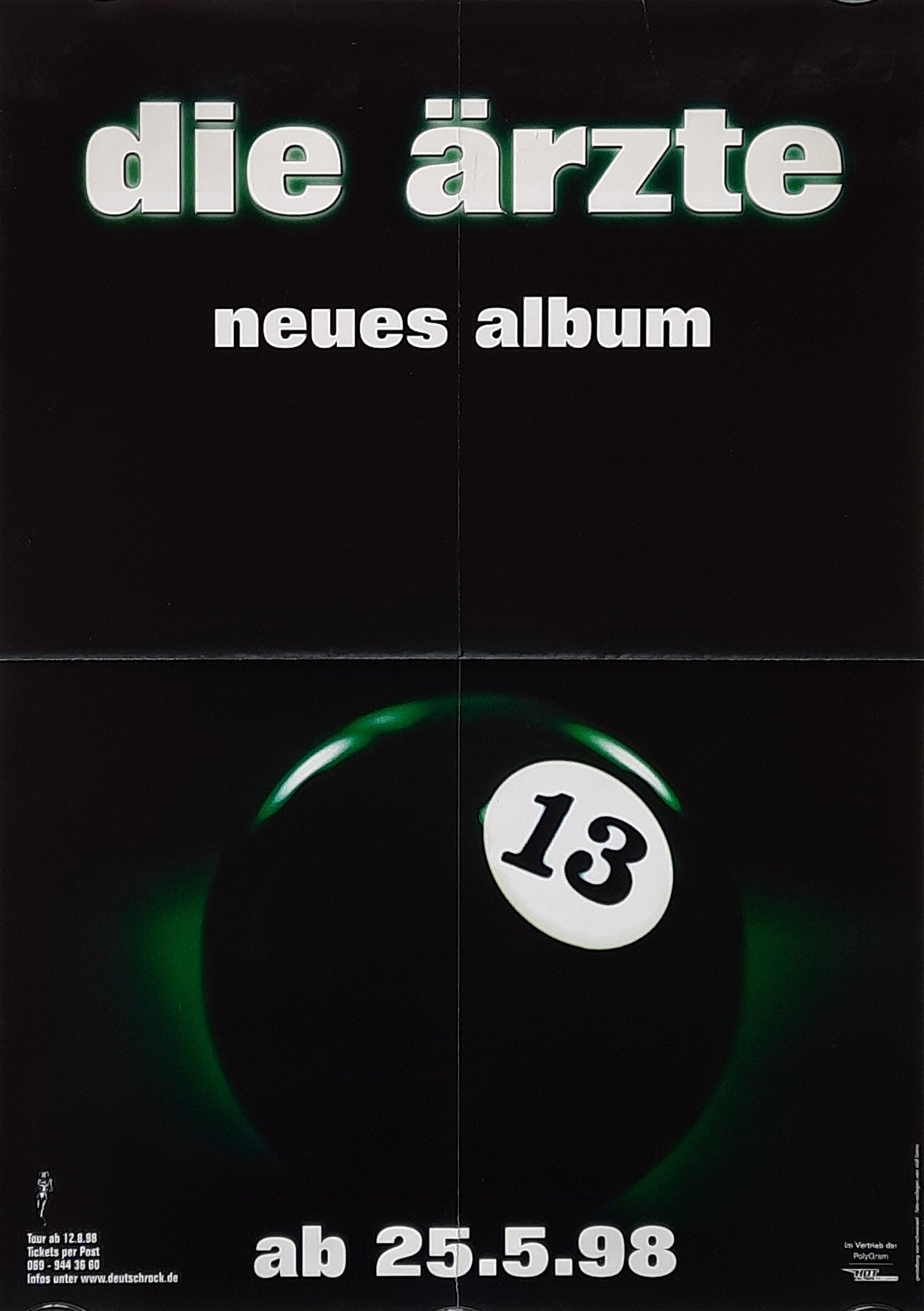 ÄRZTE Original Promotion Poster - 1998 Album "13" 1st print