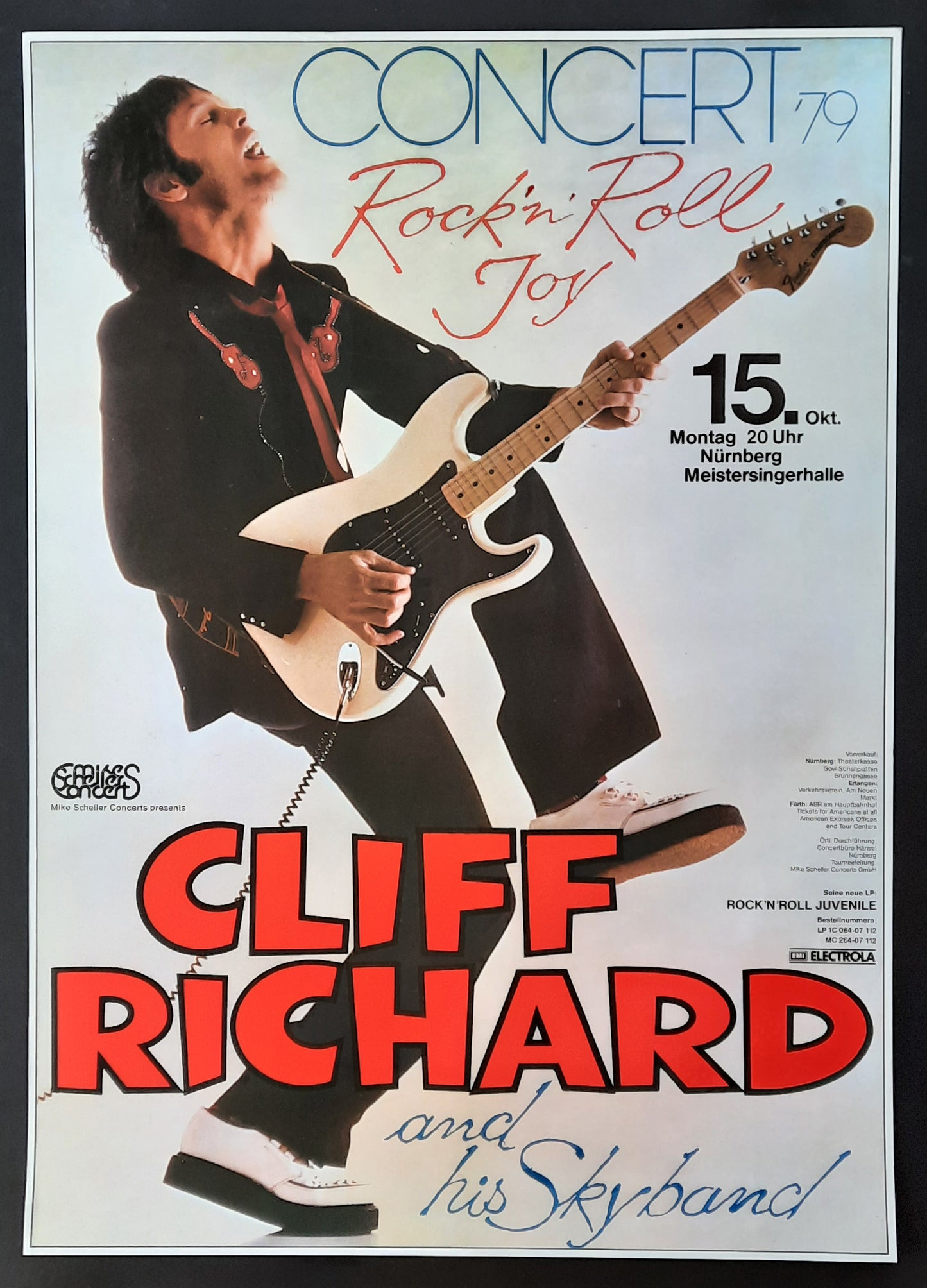 CLIFF RICHARD 1979 Concert Poster Germany Nürnberg Okt 15th 1st print