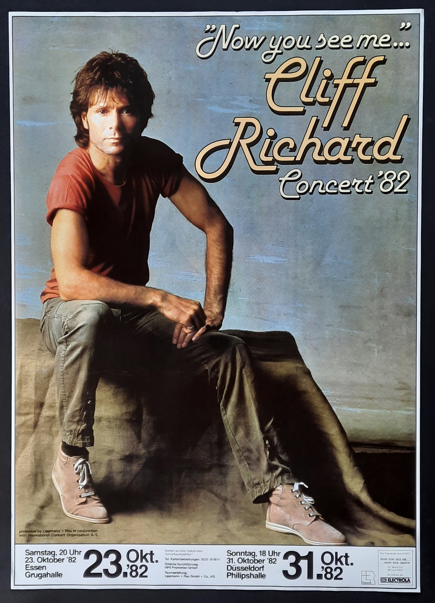 CLIFF RICHARD 1982 Concert Poster Oct 23rd Essen Germany 1st print