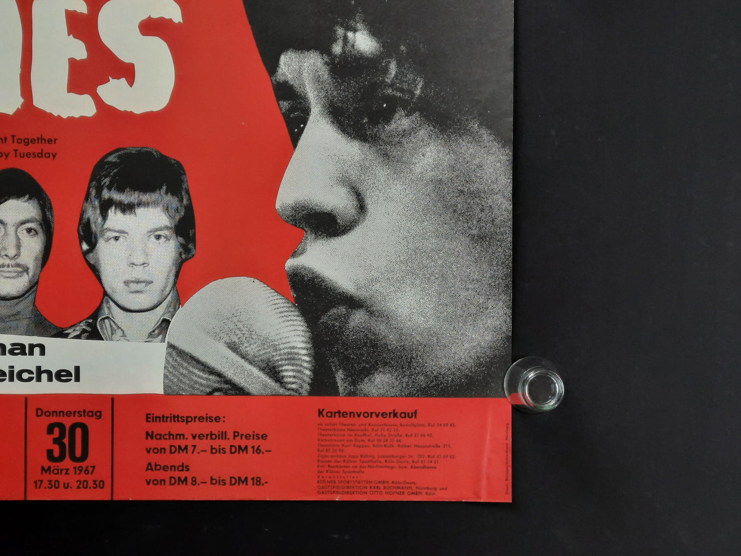 ROLLING STONES Concert Poster March 30, 1967 Köln Germany