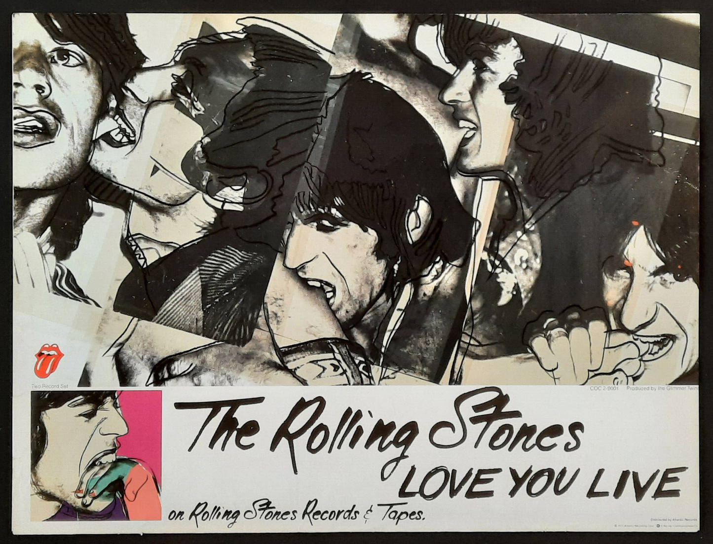 ROLLING STONES 1977 Poster/Press Advert "Love You Live" Album Warhol Design