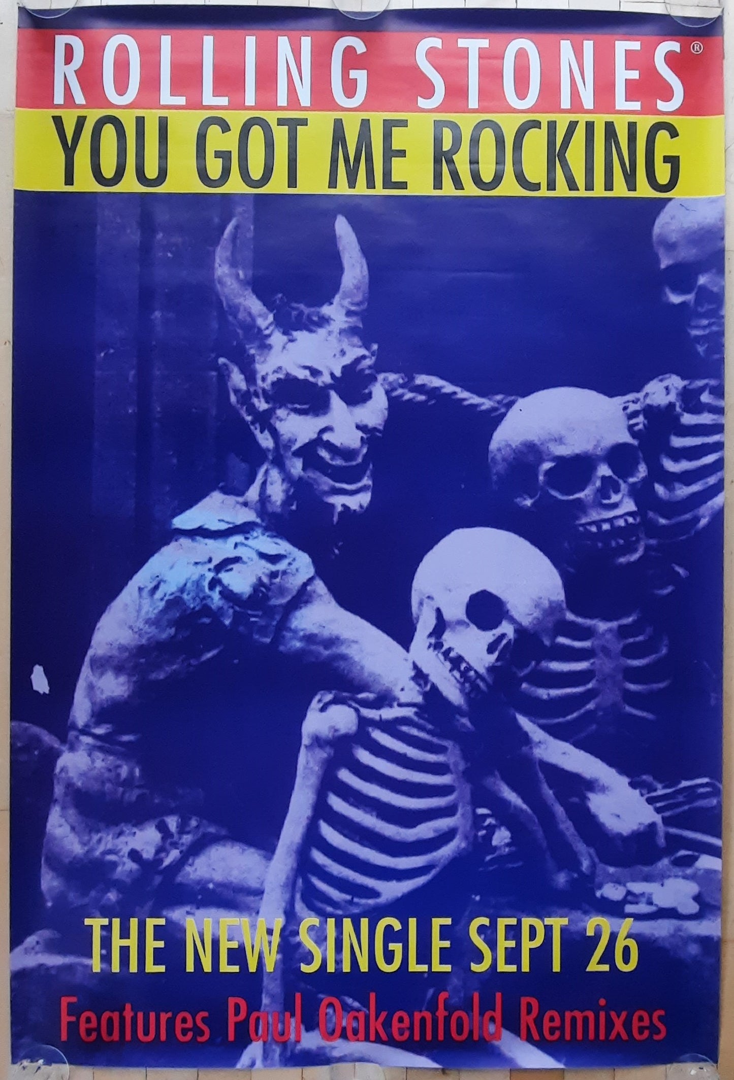 ROLLING STONES 1994 Promotion Poster "You Got Me Rocking" SUBWAY 40x60 "