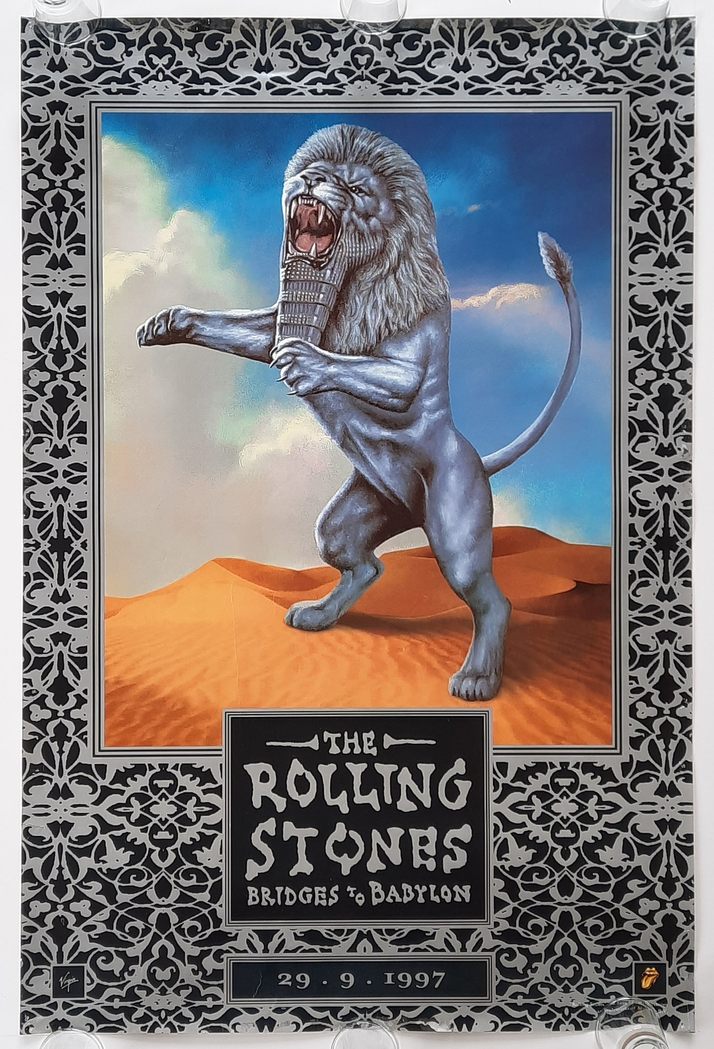 ROLLING STONES 1997 Promotion Poster Album "Bridges To Babylon" 1st print