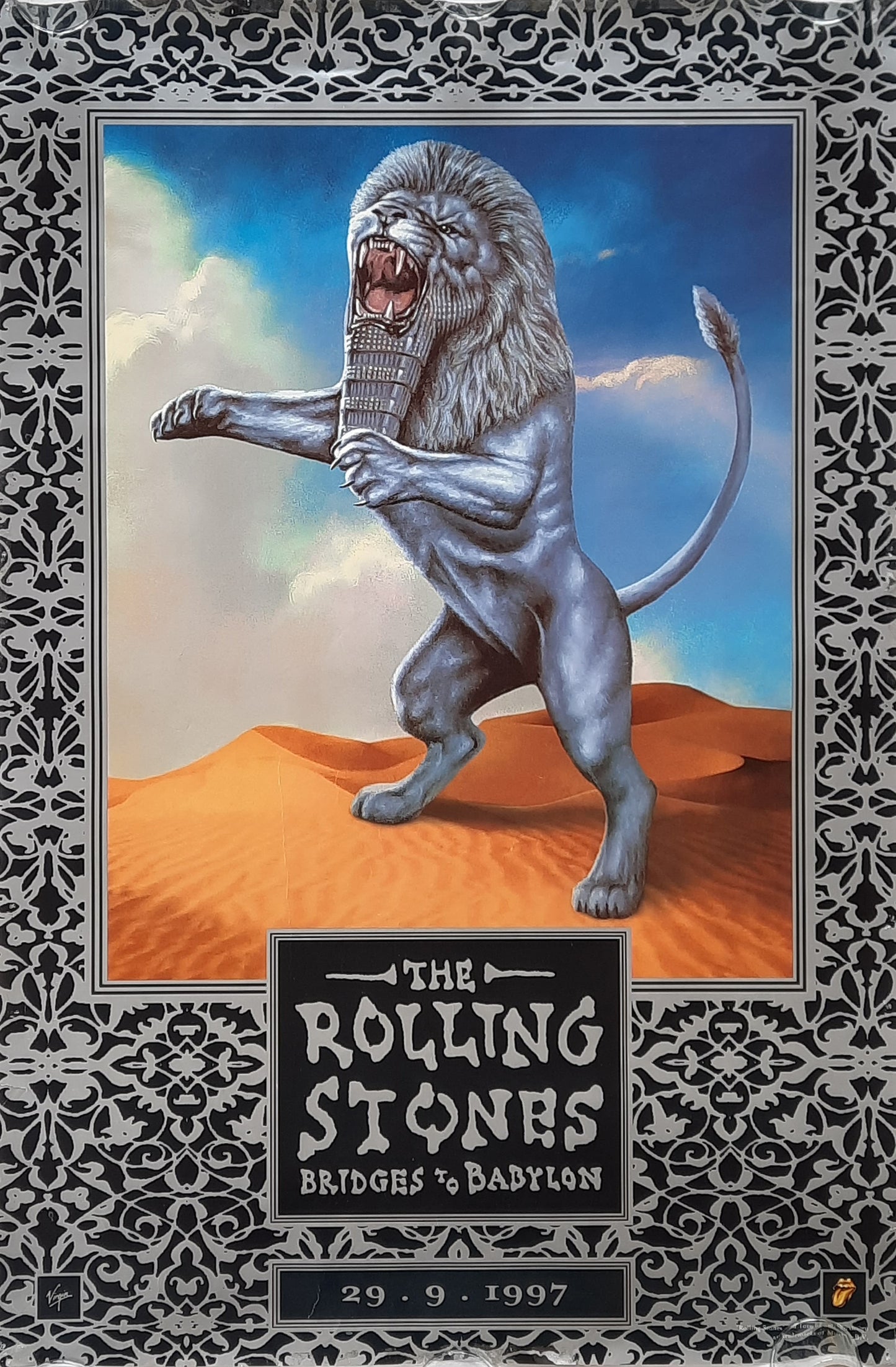 ROLLING STONES 1997 Promotion Poster Album "Bridges To Babylon" 1st print