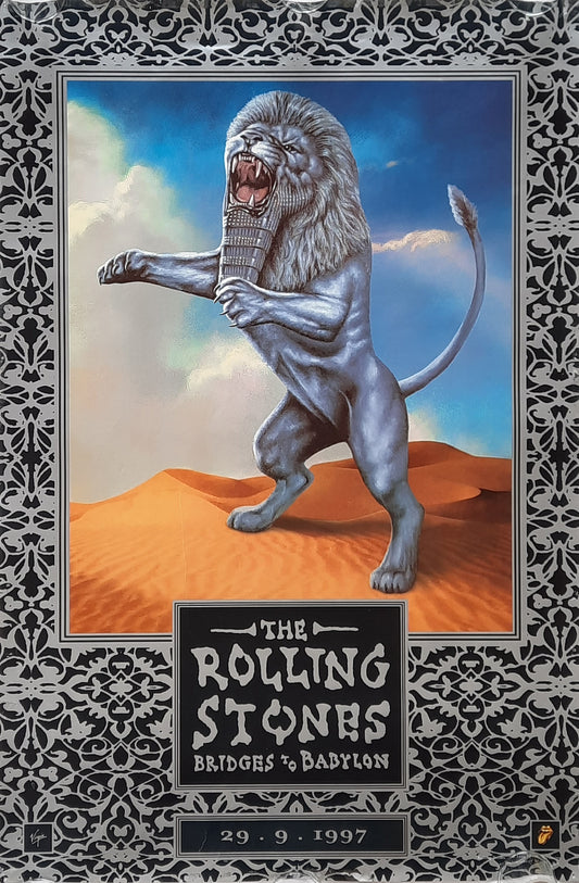 ROLLING STONES 1997 Promotion Poster Album "Bridges To Babylon" 1st print