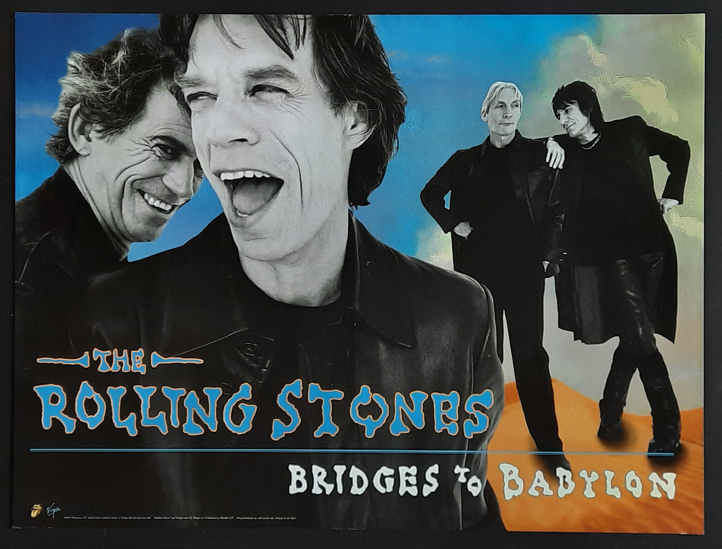 ROLLING STONES 1997 Promo & Tour Poster "Bridges to Babylon" / 24" x 18 "