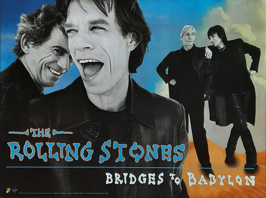 ROLLING STONES 1997 Promo & Tour Poster "Bridges to Babylon" / 24" x 18 "