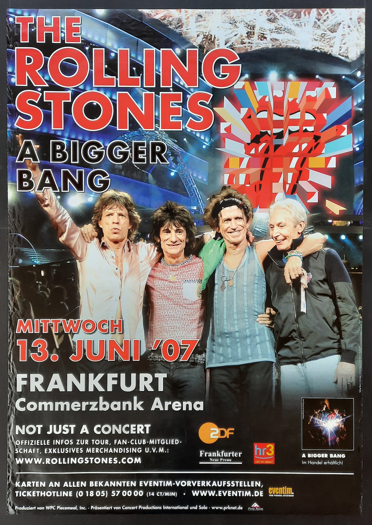 ROLLING STONES 2007 Concert Poster June 13th Frankfurt Germany SUBWAY