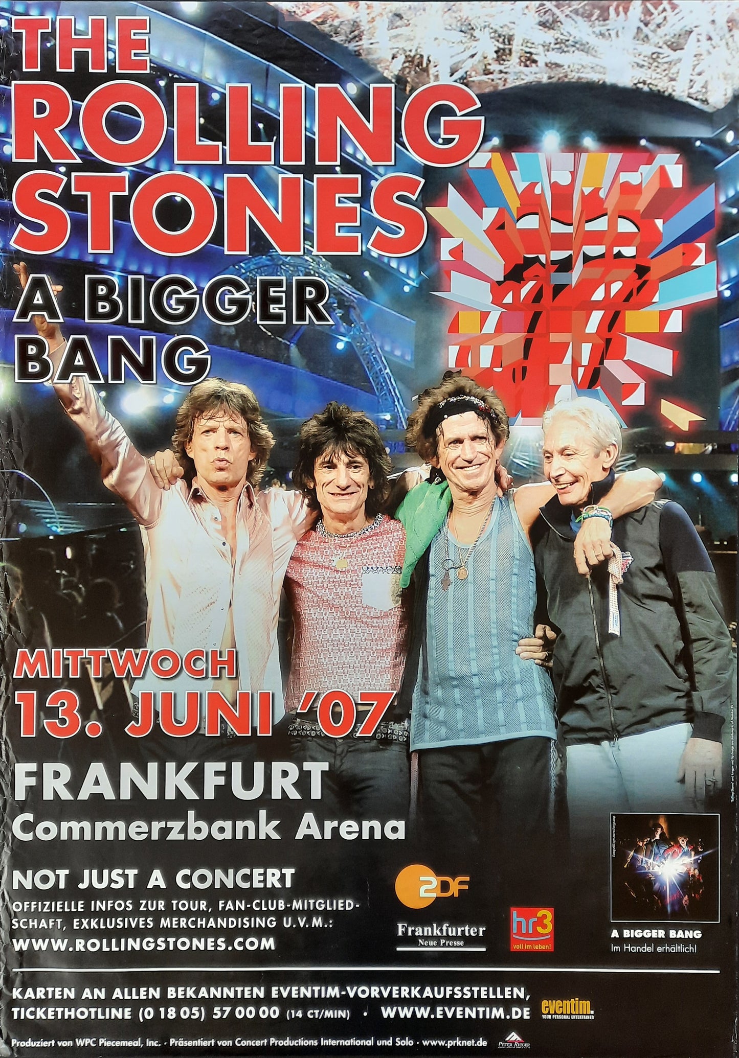 ROLLING STONES 2007 Concert Poster June 13th Frankfurt Germany SUBWAY