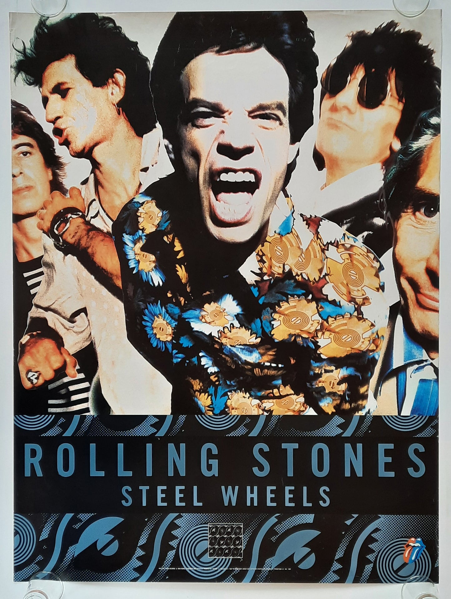 ROLLING STONES 1989 Promotion Poster Steel Wheels Album 1st print