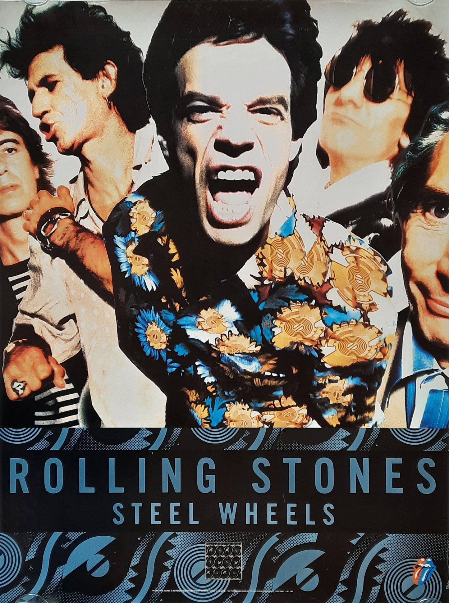 ROLLING STONES 1989 Promotion Poster Steel Wheels Album 1st print