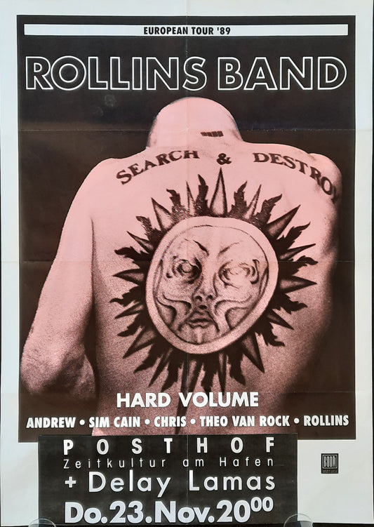 HENRY ROLLINS BAND 1989 Concert Poster Nov 23rd Linz Austria 1st print