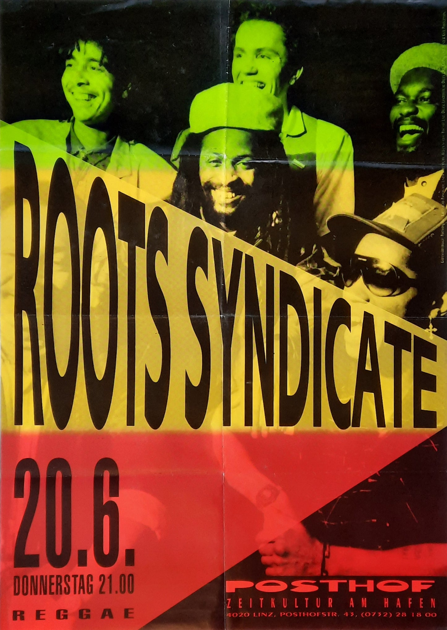 ROOTS SYNDICATE 1990 Concert Poster Jun 20th Linz Austria 1st print