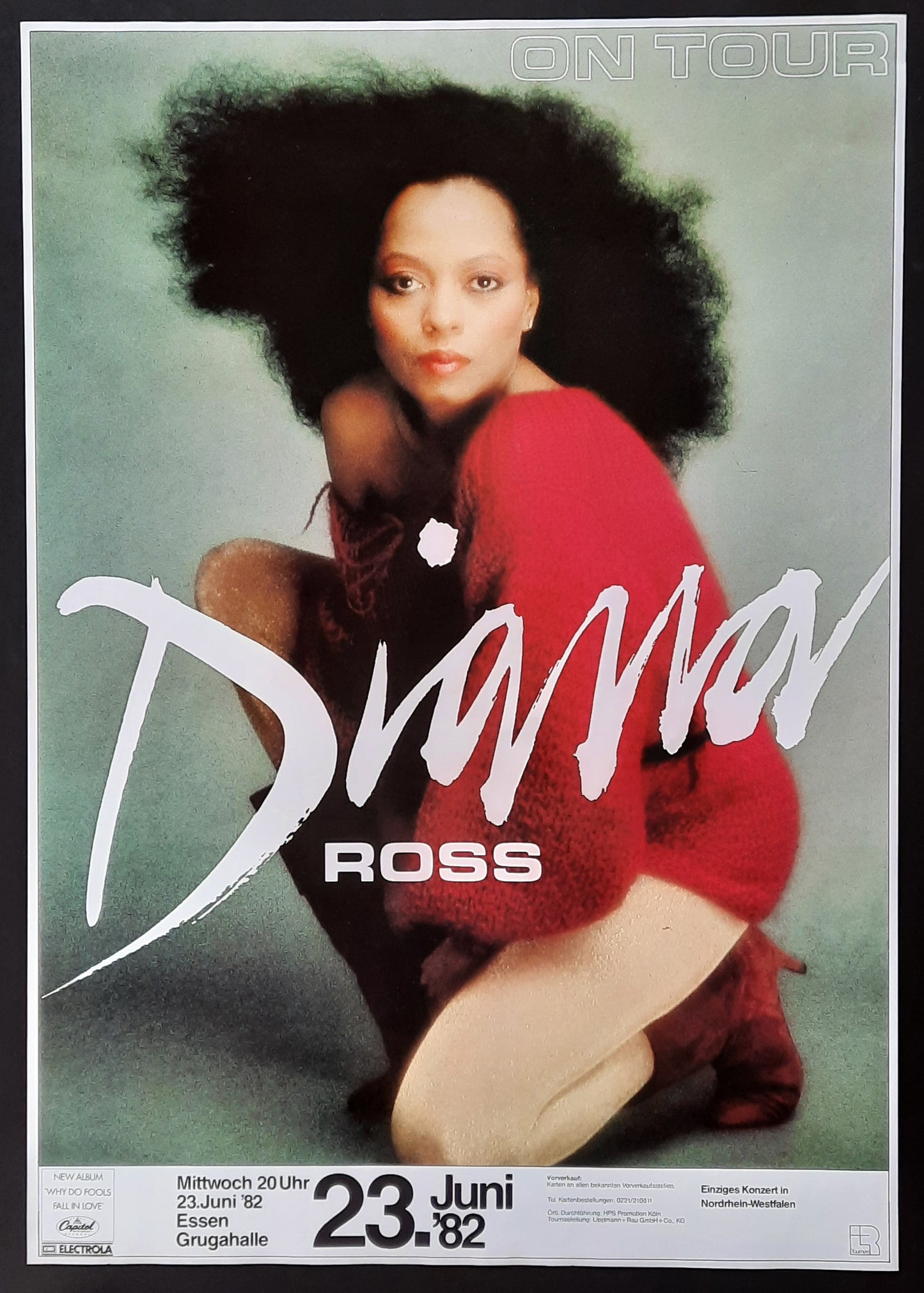 DIANA ROSS 1982 Concert Poster Jun 23rd Essen Germany 1st print