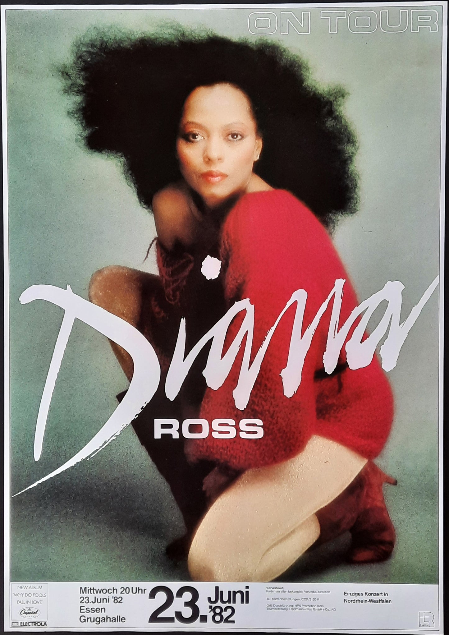 DIANA ROSS 1982 Concert Poster Jun 23rd Essen Germany 1st print