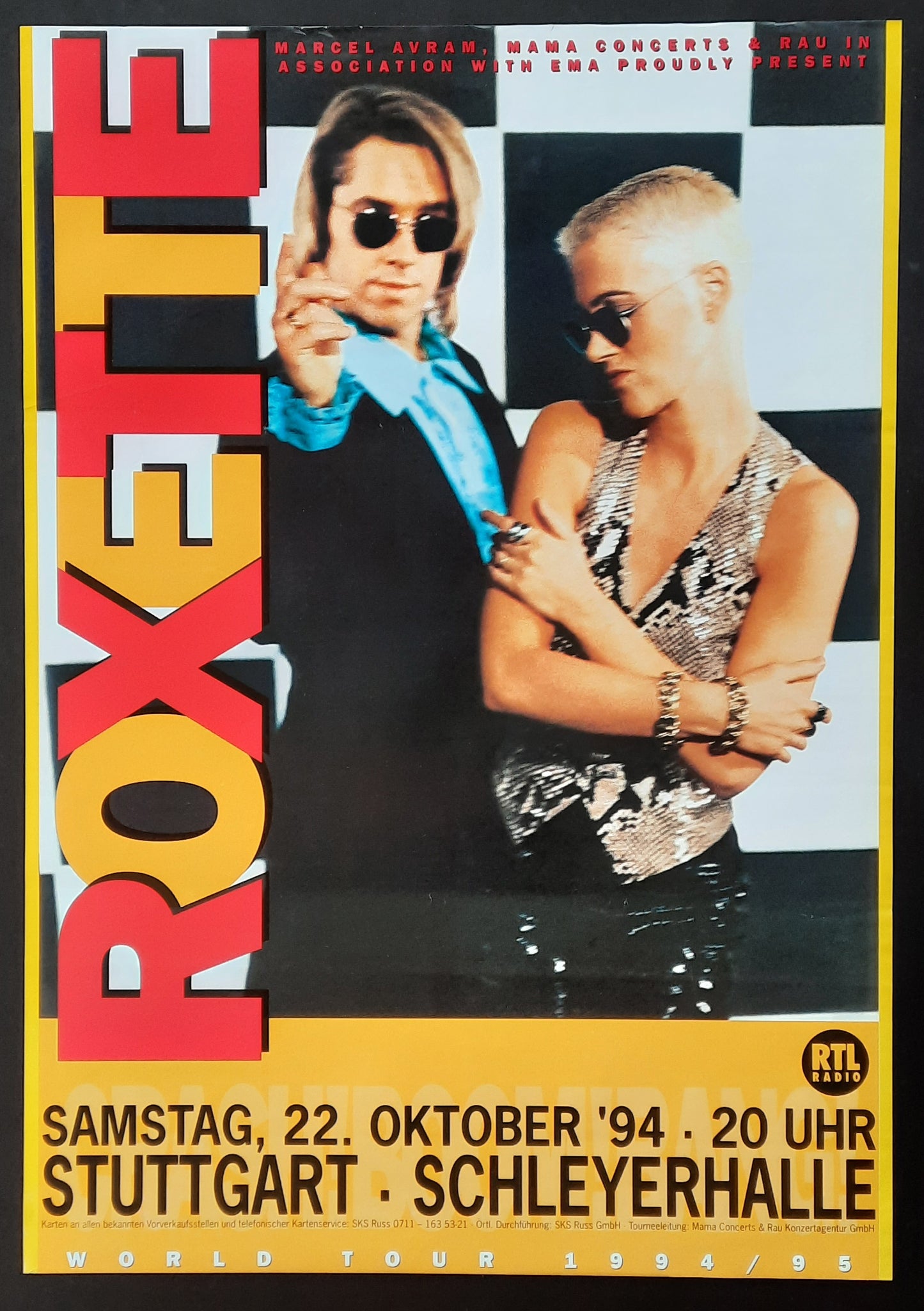 ROXETTE 1994 Concert Poster Oct 22nd Stuttgart Germany 1st print