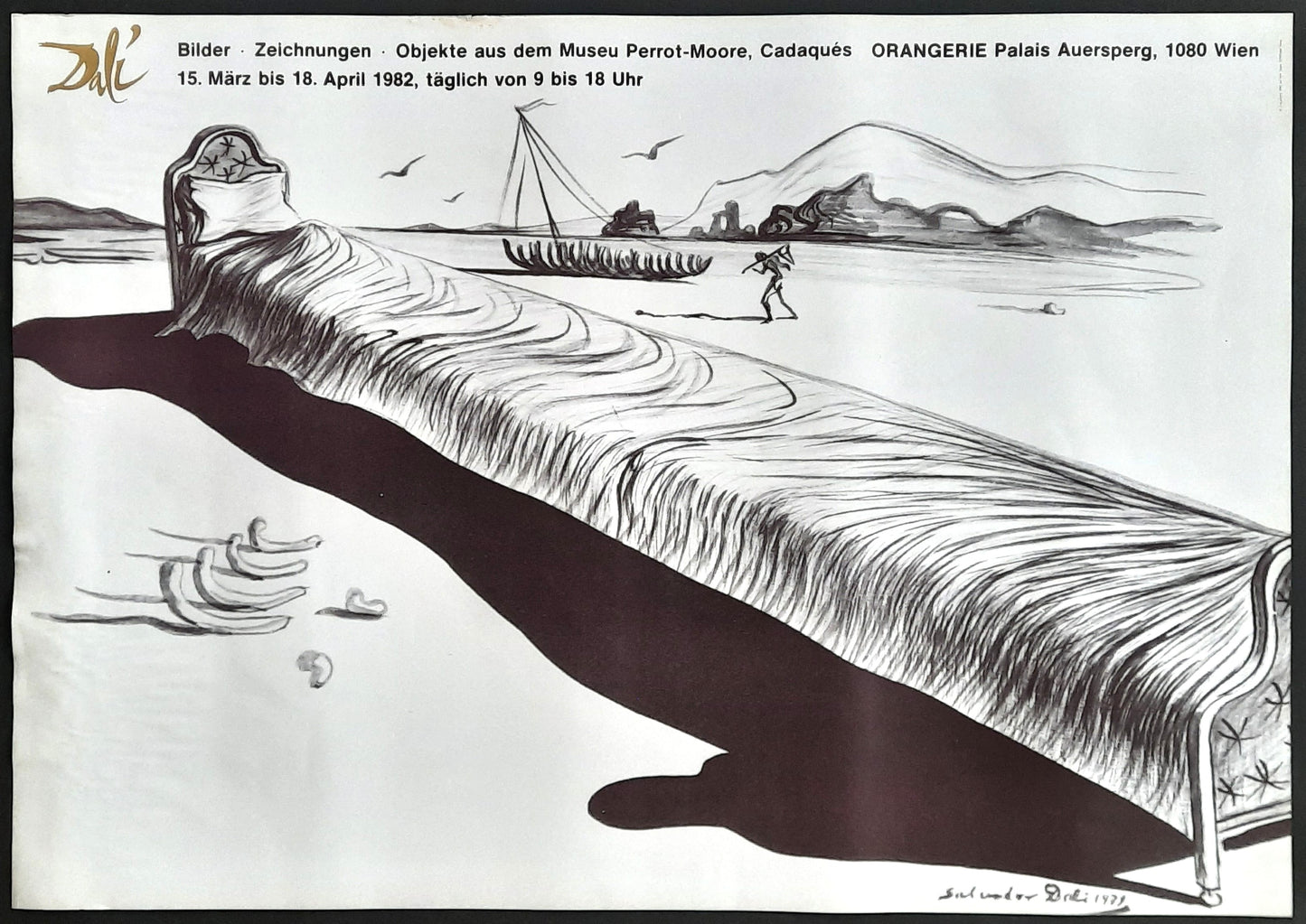 SALVADOR DALI Original Exhibition Poster 1982 Vienna Austria 1