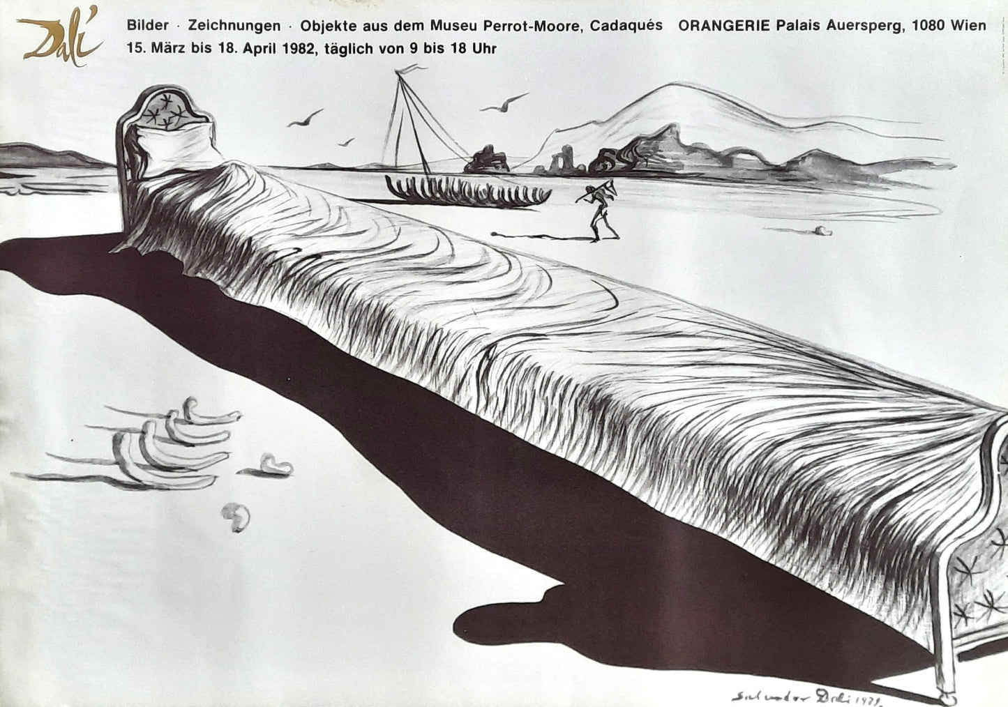 SALVADOR DALI Original Exhibition Poster 1982 Vienna Austria 1