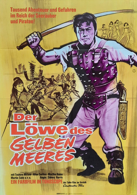 SAMURAI PIRATE Oroginal Movie Poster 1963 Sidney Harris German 1-Sheet