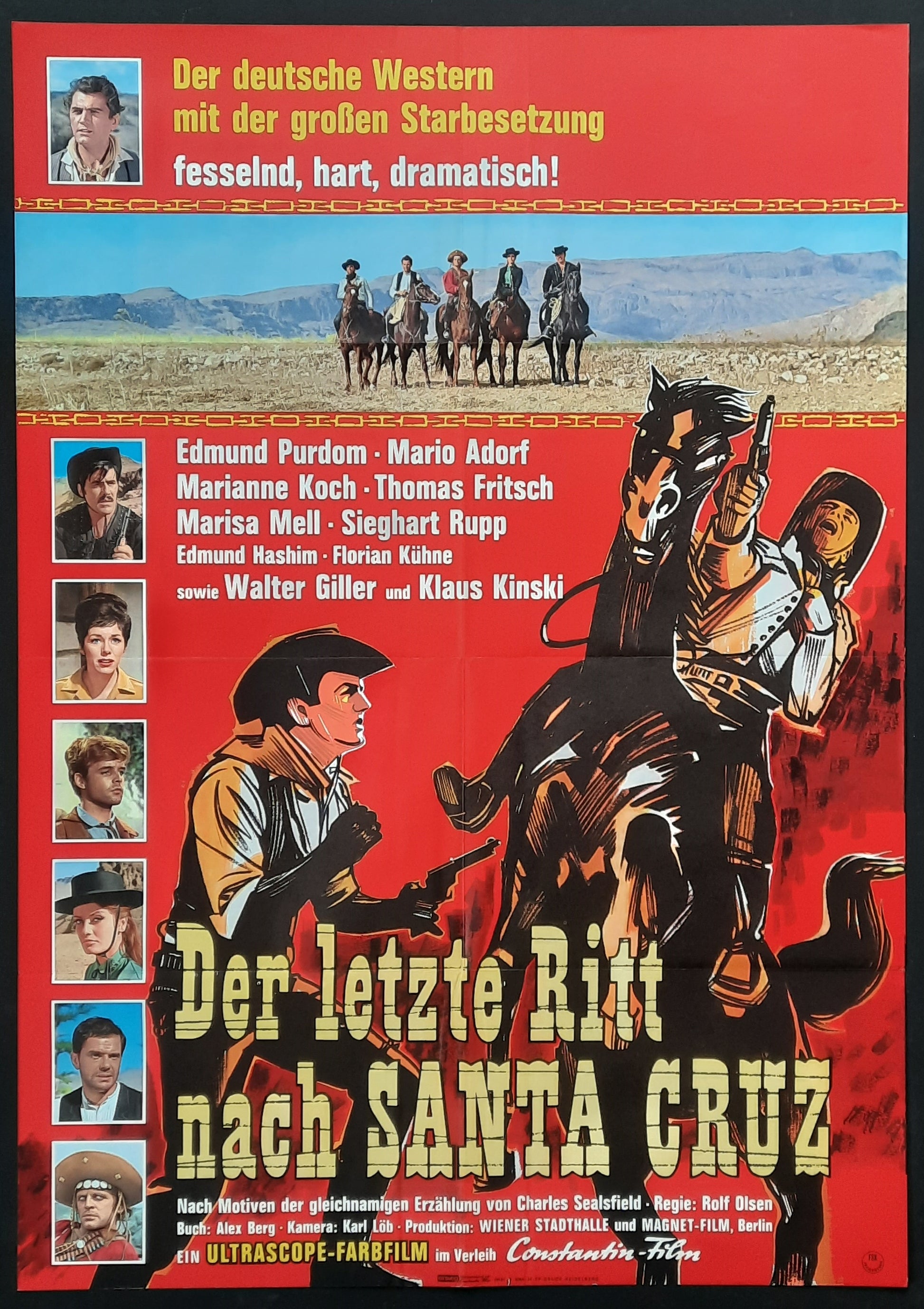 SANTA CRUZ Original Movie Poster 1964 Edmund Purdom German 1-Sheet Poster