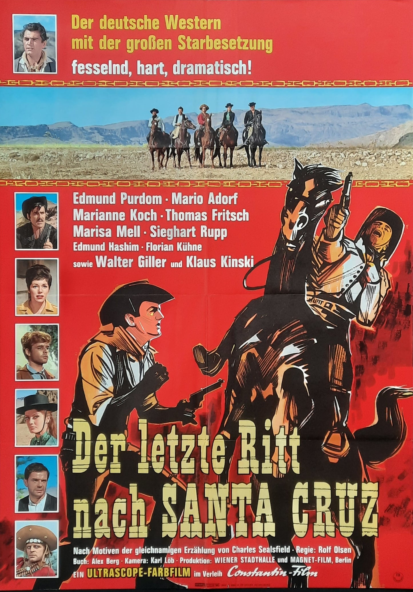 SANTA CRUZ Original Movie Poster 1964 Edmund Purdom German 1-Sheet Poster