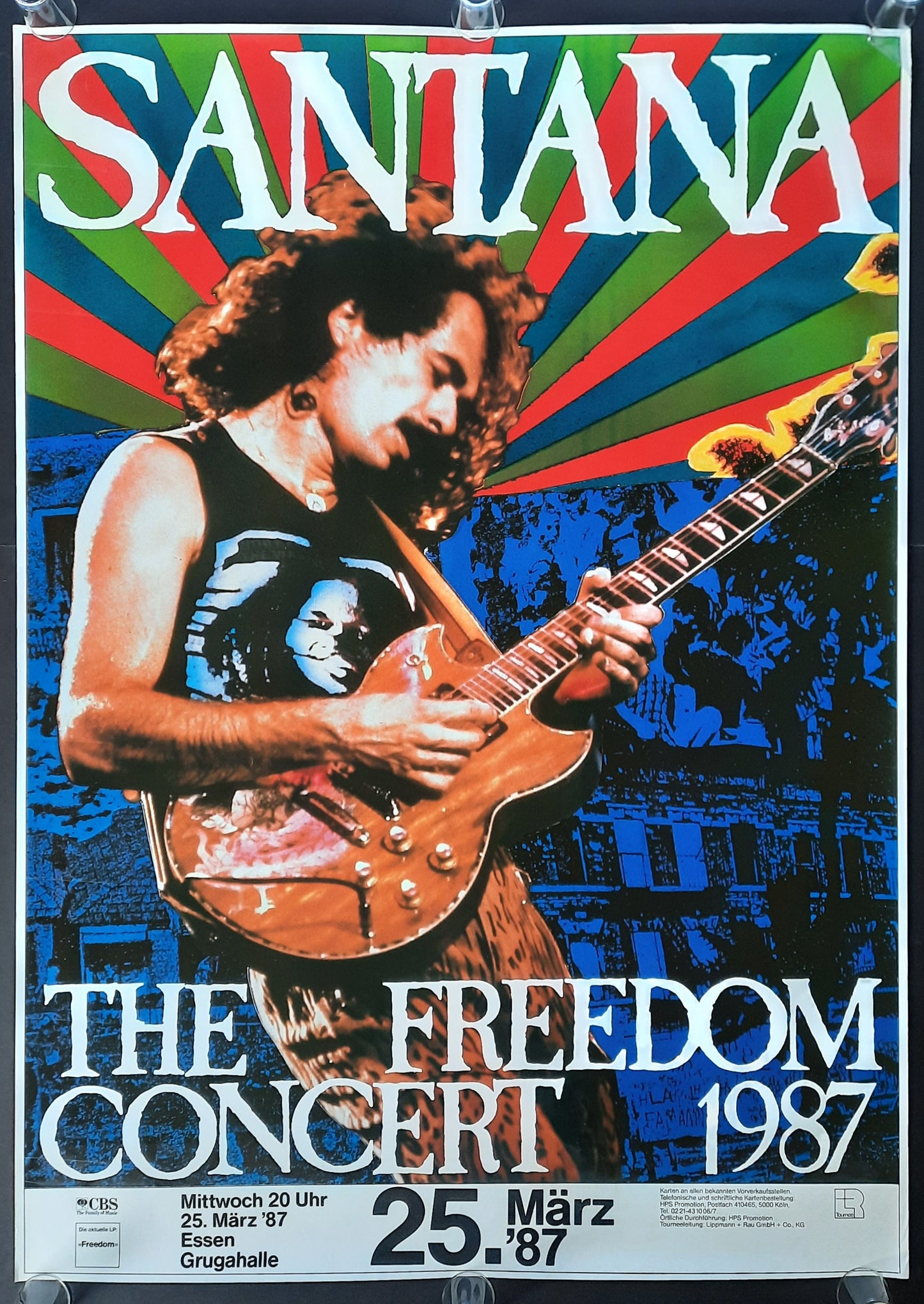 SANTANA Original Concert Poster March 25, 1987 Essen Germany SUBWAY POSTER 1