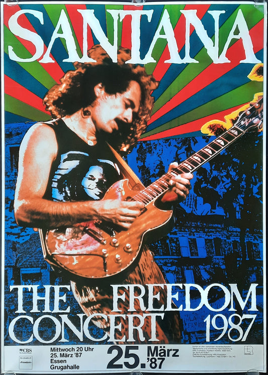 SANTANA Original Concert Poster March 25, 1987 Essen Germany SUBWAY POSTER 1