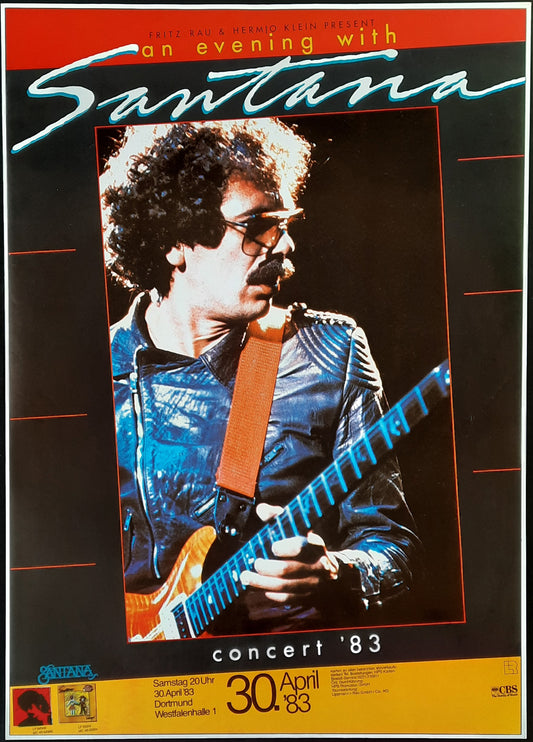 SANTANA Original Concert Poster April 30, 1983 Dortmund Germany