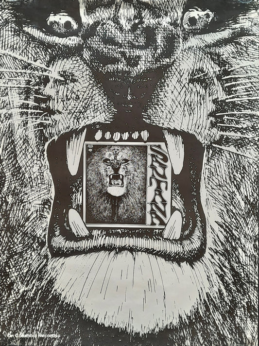 SANTANA Original Promotion Poster for the 1st Santana Album 1969 1st print, designed by Lee Conklin