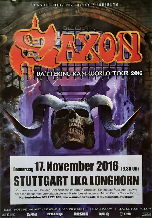 SAXON Original Concert Poster November 17, 2016 Stuttgart Germany