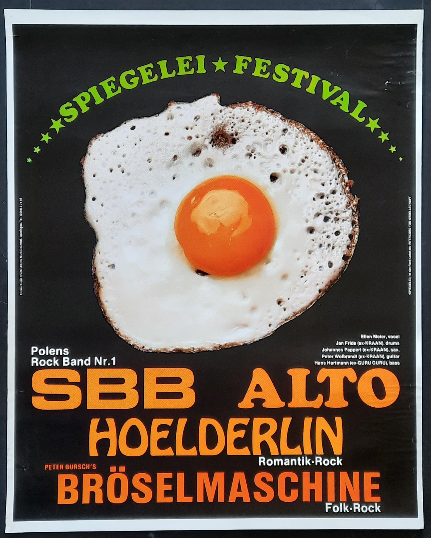 SBB - ALTO - HOELDERLIN 1980 Original Concert Poster - Spiegelei Festival Germany