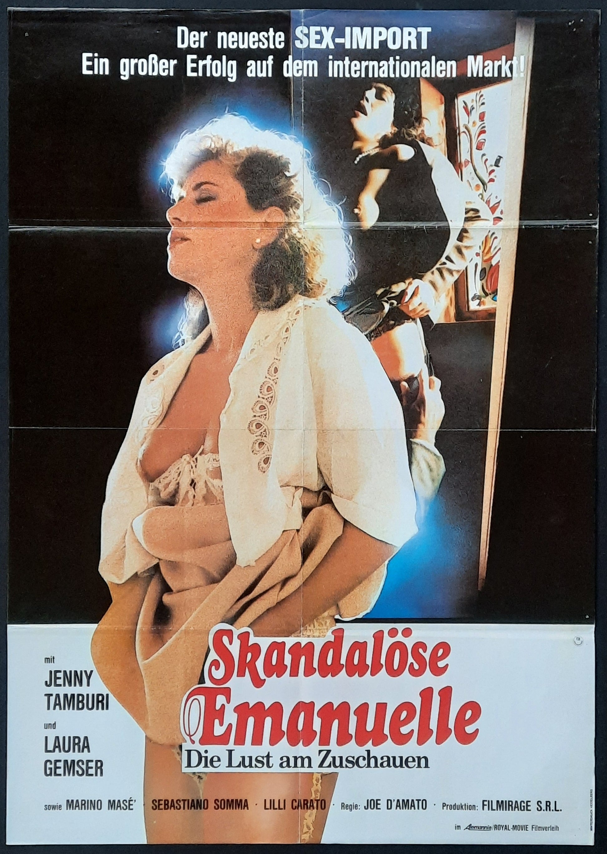 SCANDALOUS EMANUELLE Original Movie Poster 1986 Joe O'Amato Jenny Tamburi Laura Gemser German 1 Sheet Poster