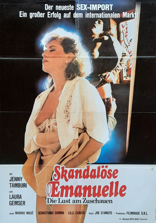 SCANDALOUS EMANUELLE Original Movie Poster 1986 Joe O'Amato Jenny Tamburi Laura Gemser German 1 Sheet Poster