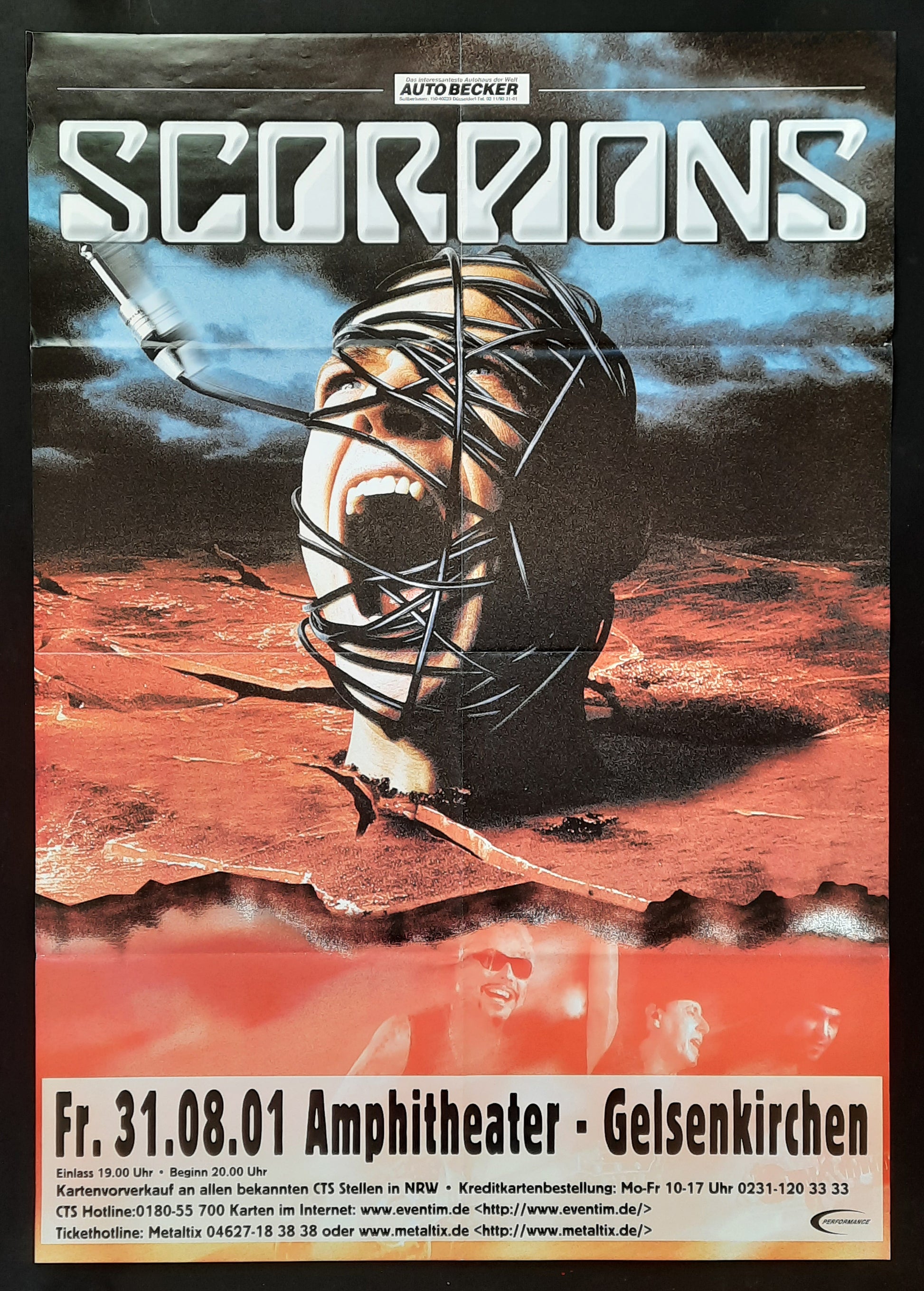 SCORPIONS Original Concert Poster August 31, 2001 Gelsenkirchen Germany 2