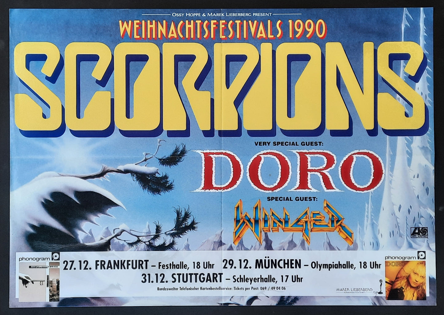 SCORPIONS Original Concert Poster December 1990 Germany