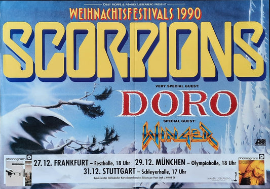 SCORPIONS Original Concert Poster December 1990 Germany 1