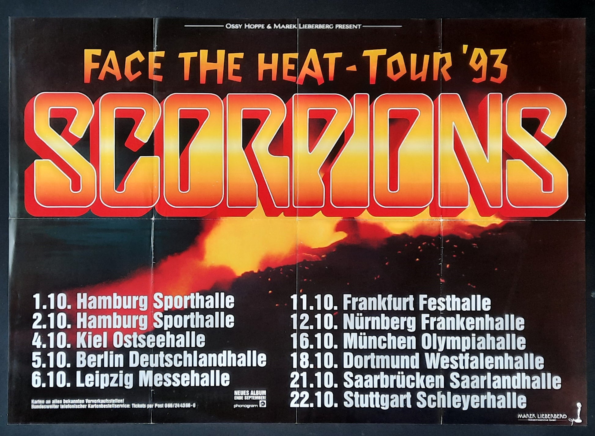 SCORPIONS Original Concert Tour Poster 1993 Germany