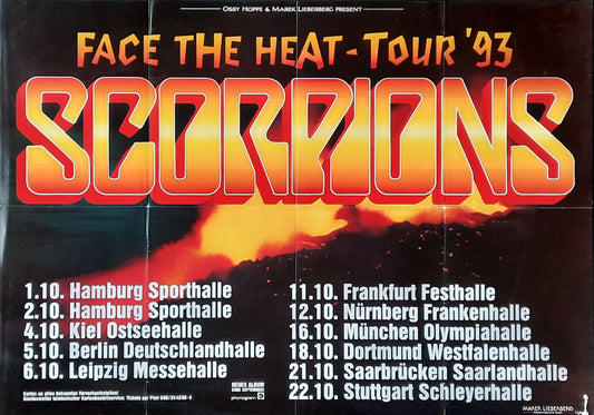 SCORPIONS Original Concert Tour Poster 1993 Germany 1