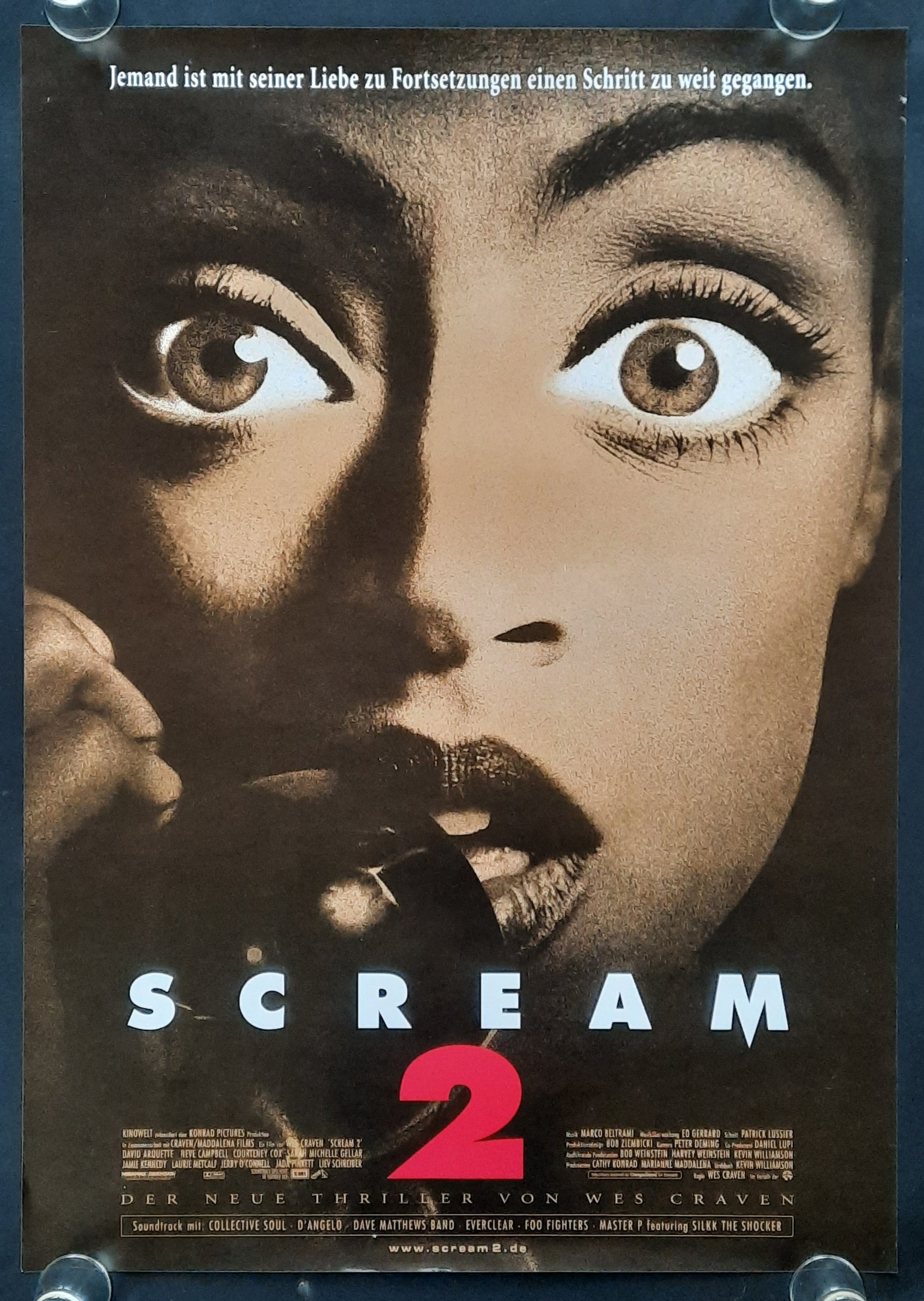 SCREAM 2 Original Movie Poster 1997 Wes Craven German 1-Sheet ROLLED