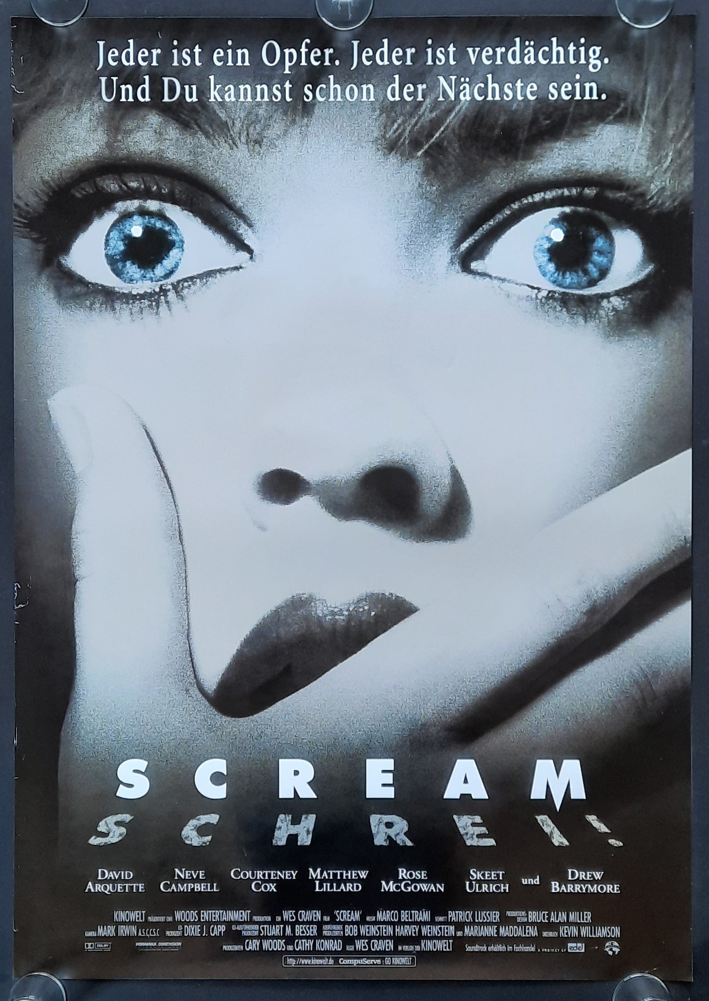 SCREAM Original Movie Poster 1996 Campell Cox  German 1-Sheet ROLLED