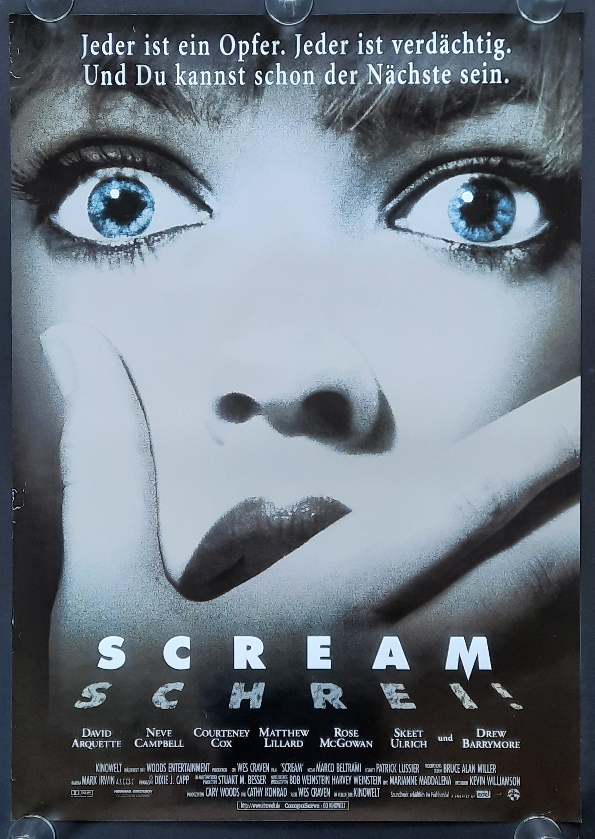 SCREAM Original Movie Poster 1996 Campell Cox  German 1-Sheet ROLLED