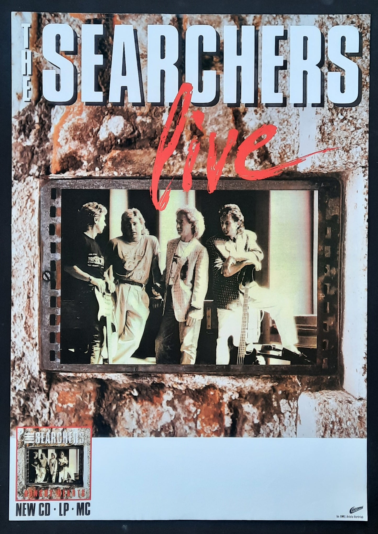 SEARCHERS Original Promotion Poster - 1988 Album HUNGRY HEARTS