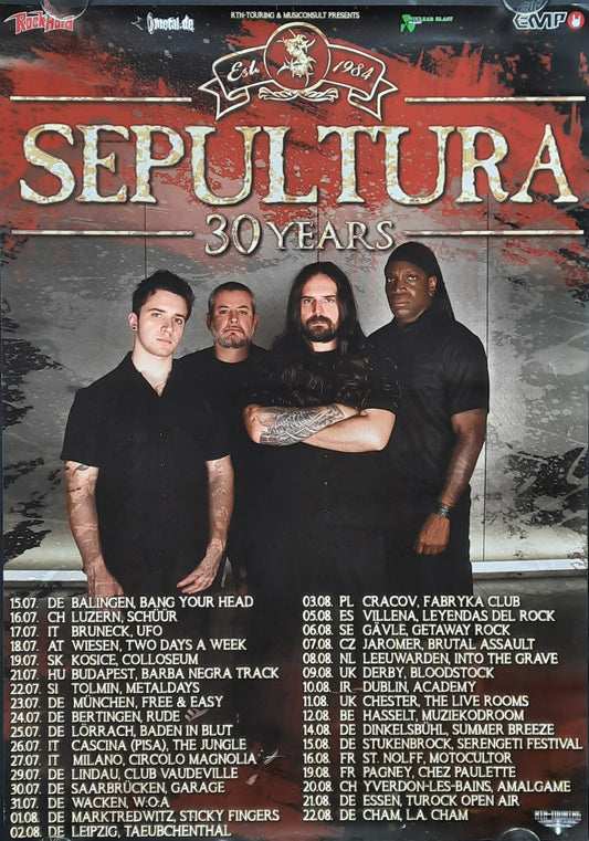 SEPULTURA Original Concert Poster 2015 - 30 YEARS TOUR 1