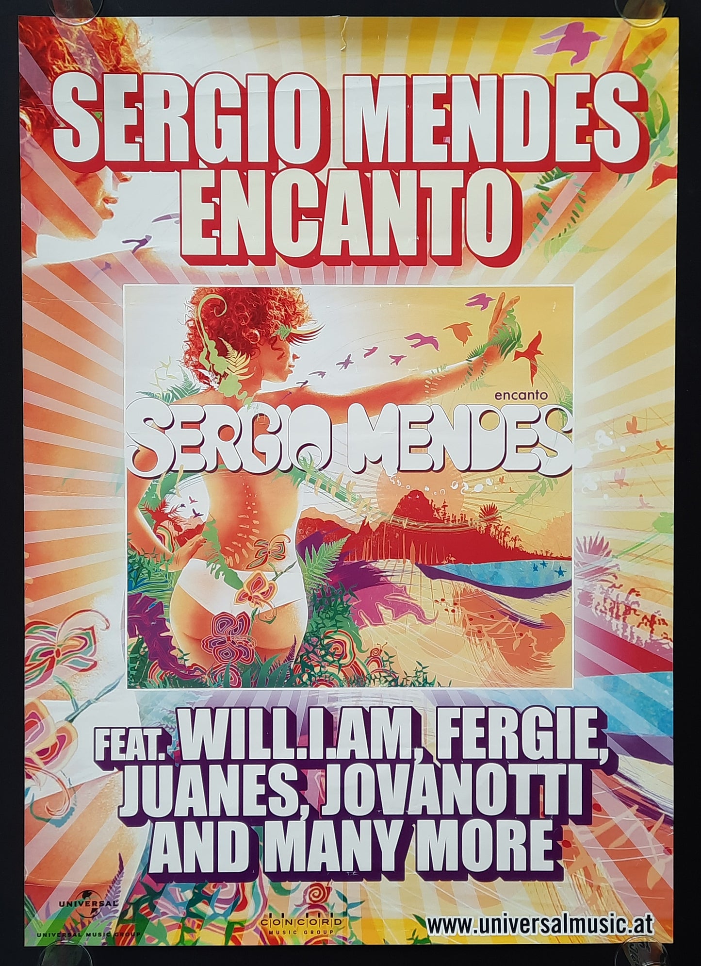 SERGIO MENDES 2008 Original Promotion Poster - 2008 Album "Encanto" 2