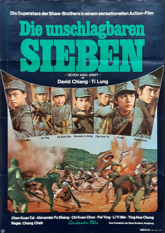 SEVEN MAN ARMY Original Movie pOster 1976 Chang Cheh German 1-Sheet