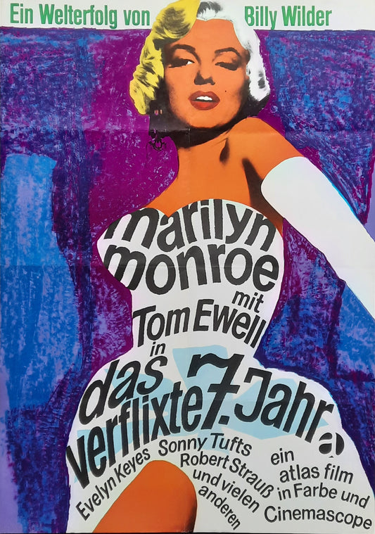 SEVEN YEAR ITCH Original Movie Poster 1966 Marilyn Monroe Billy Wilder German 1-Sheet