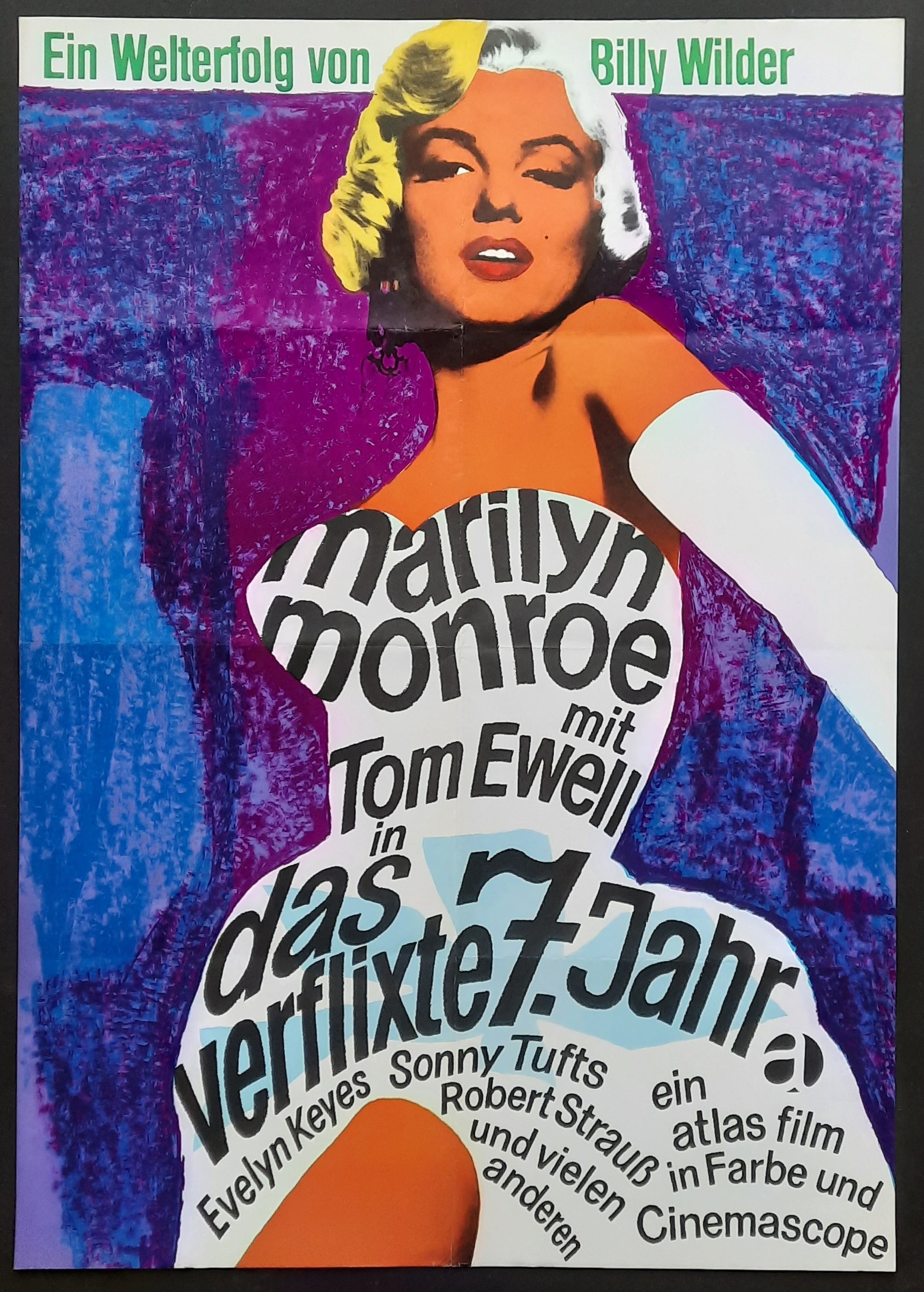 SEVEN YEAR ITCH Original Movie Poster 1966 Marilyn Monroe Billy Wilder German 1-Sheet 2