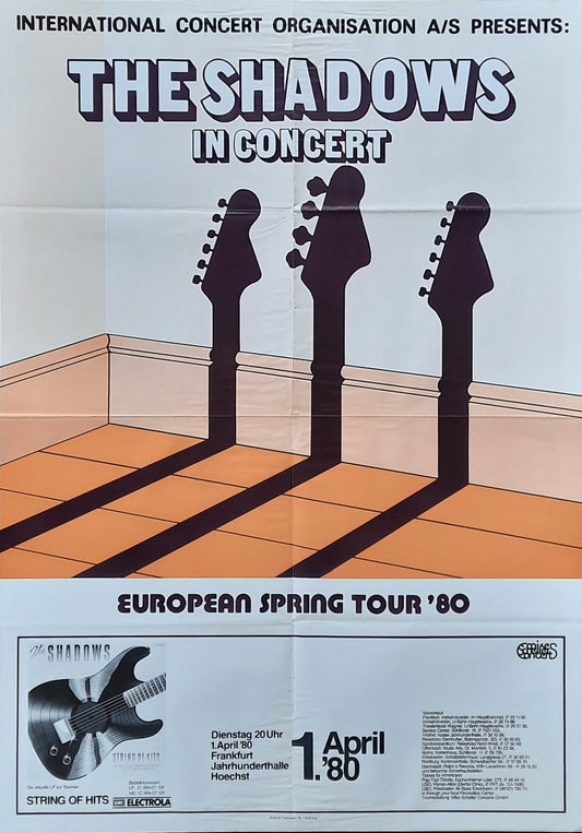 SHADOWS Original Concert Poster April 1, 1980 Frankfurt Germany